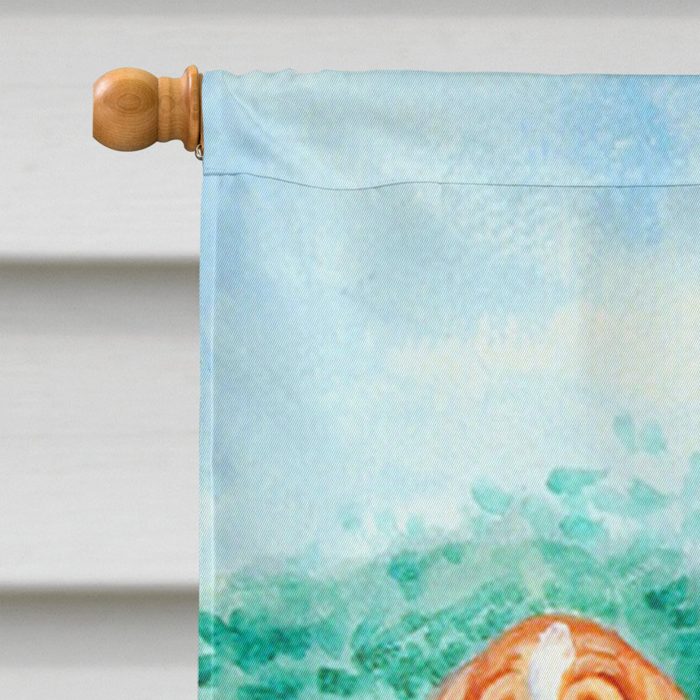 Basset Hound Double Trouble House Flag 28x40 Porch Sleeve Pole Decorative Outside Yard Banner Artwork Wall Hanging, Polyester