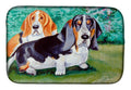 Basset Hound Double Trouble Dish Drying Mat Absorbent Dish Drying Mat Pad for Kitchen Counter Dish Drainer Mat for Countertop, 14 x 21", Multicolor