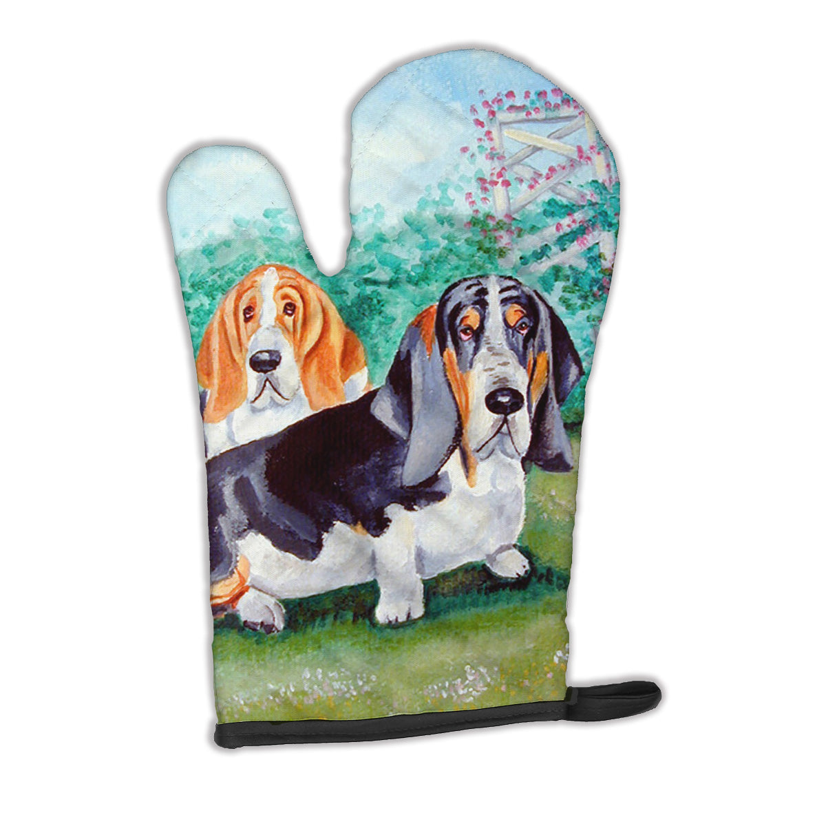 Basset Hound Double Trouble Oven Mitt Heat Resistant Thick Oven Mitt for Hot Pans and Oven, Kitchen Mitt Protect Hands, Cooking Baking Glove