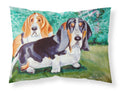Basset Hound Double Trouble Standard Pillowcase Lightweight Super Soft Easy Care Decorative Artwork Pillowcase, Standard