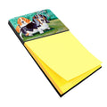 Basset Hound Double Trouble Watercolor Sticky Note Holder Refillable Dispenser Desk Accessory 3x3 Pad Gift