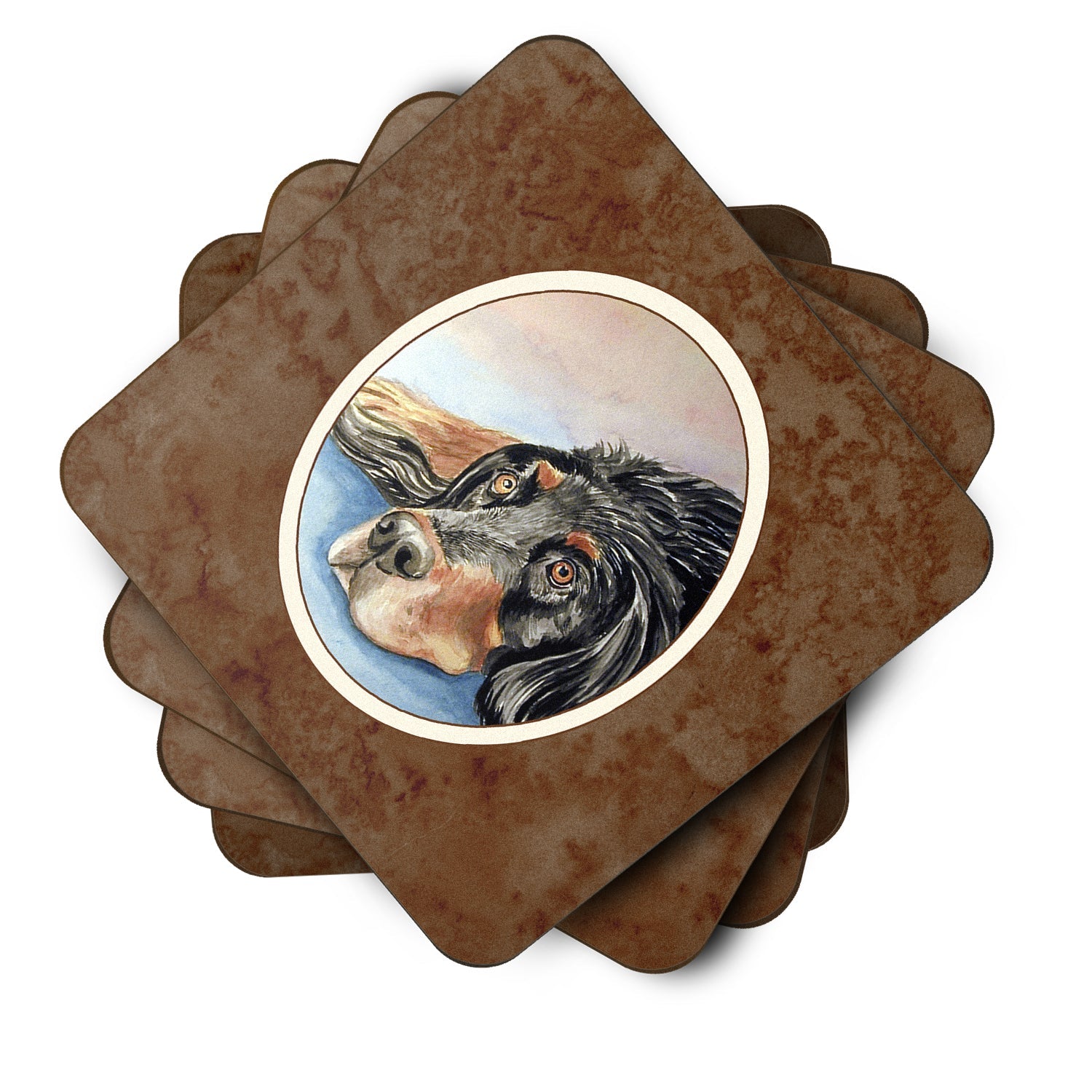 Gordon Setter Waiting on Mom Foam Coasters Set of 4 Cup Coasters for Indoor Outdoor, Tabletop Protection, Anti Slip, Mouse pad Material