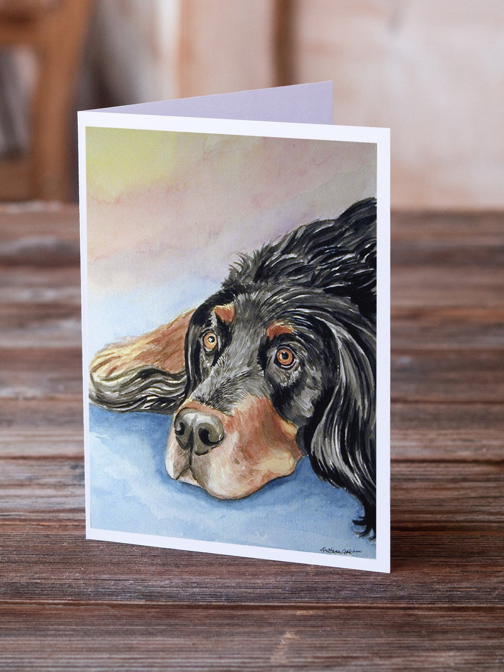Gordon Setter Waiting on Mom Greeting Cards Pack of 8 Blank Cards with Envelopes Whimsical A7 Size 5x7