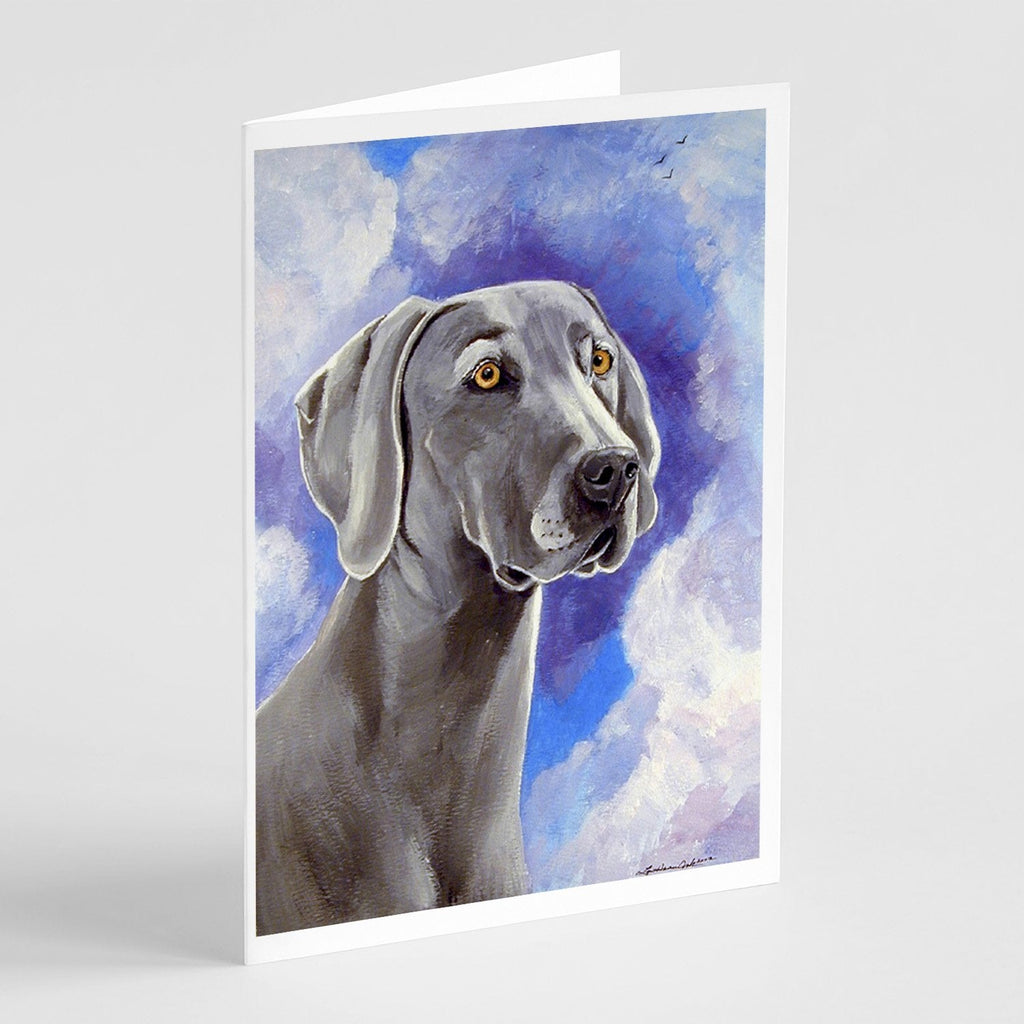 Weimaraner Azure Skies Greeting Cards Pack of 8 Blank Cards with Envelopes Whimsical A7 Size 5x7