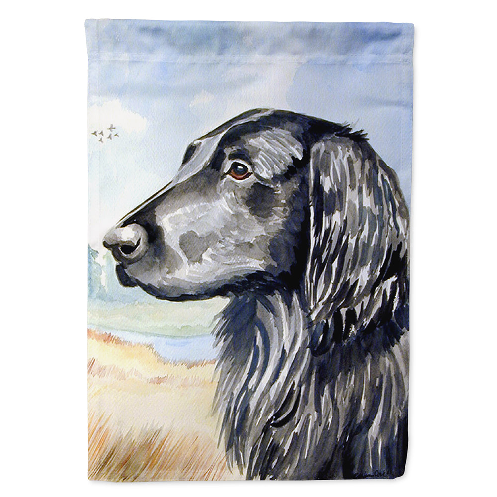Flat Coated Retriever House Flag 28x40 Porch Sleeve Pole Decorative Outside Yard Banner Artwork Wall Hanging, Polyester