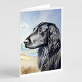 Flat Coated Retriever Greeting Cards Pack of 8 Blank Cards with Envelopes Whimsical A7 Size 5x7