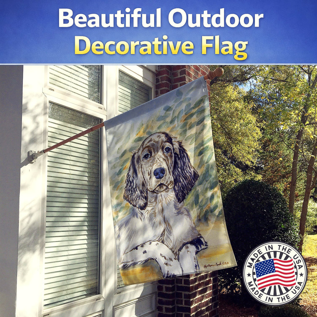 English Setter Patience House Flag 28x40 Porch Sleeve Pole Decorative Outside Yard Banner Artwork Wall Hanging, Polyester