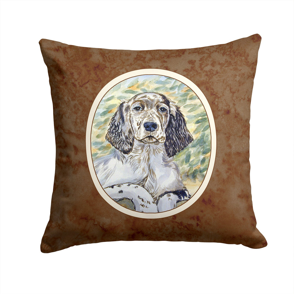 English Setter Patience Decorative Throw Pillow 14x14 Indoor Outdoor Accent Cushion, Fabric Cover with Insert for Sofa, Bed, Porch & Living Room