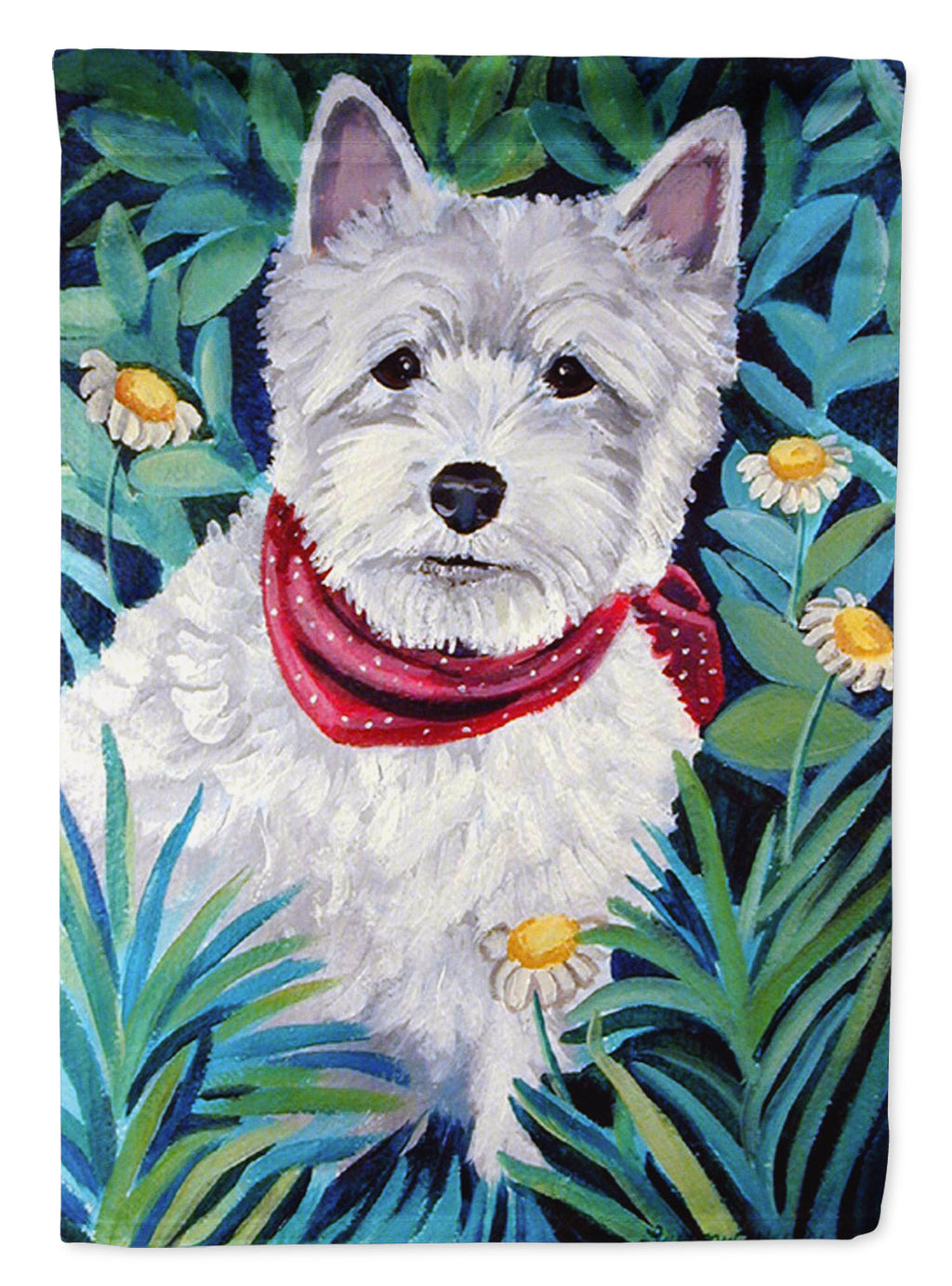 Westie House Flag 28x40 Porch Sleeve Pole Decorative Outside Yard Banner Artwork Wall Hanging, Polyester