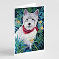 Westie Greeting Cards Pack of 8 Blank Cards with Envelopes Whimsical A7 Size 5x7