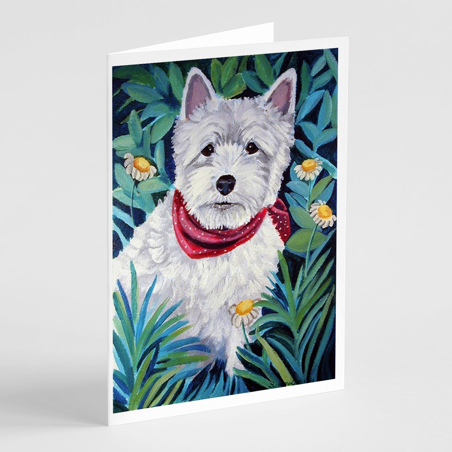 Westie Greeting Cards Pack of 8 Blank Cards with Envelopes Whimsical A7 Size 5x7