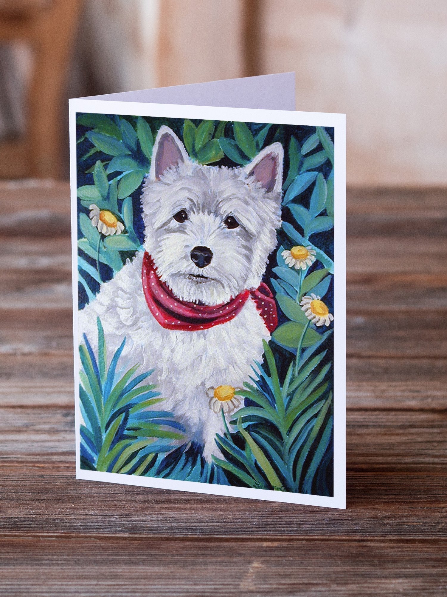 Westie Greeting Cards Pack of 8 Blank Cards with Envelopes Whimsical A7 Size 5x7