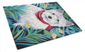 Westie Cutting Board Tempered Glass Kitchen Cutting Surface, Heat Resistant Chopping, Non-Slip Feet, Food Prep & Serving