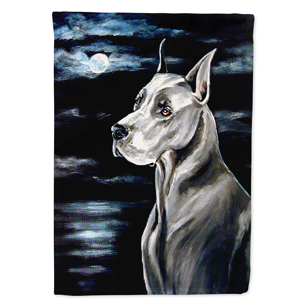 Great Dane Moonlight House Flag 28x40 Porch Sleeve Pole Decorative Outside Yard Banner Artwork Wall Hanging, Polyester