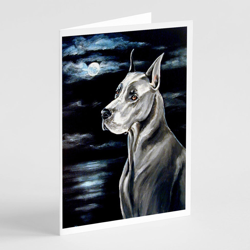Great Dane Moonlight Greeting Cards Pack of 8 Blank Cards with Envelopes Whimsical A7 Size 5x7