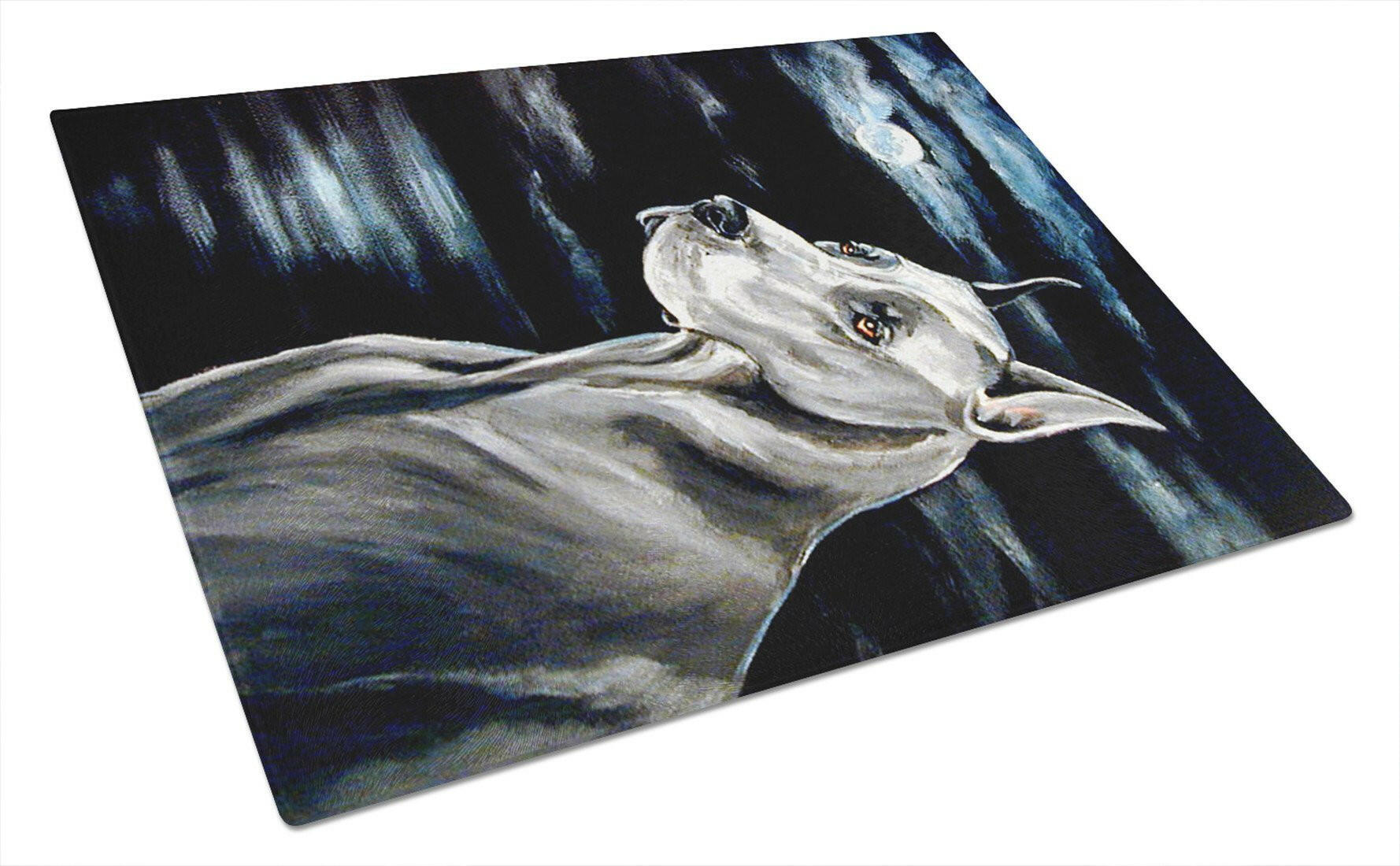 Great Dane Moonlight Cutting Board Tempered Glass Kitchen Cutting Surface, Heat Resistant Chopping, Non-Slip Feet, Food Prep & Serving