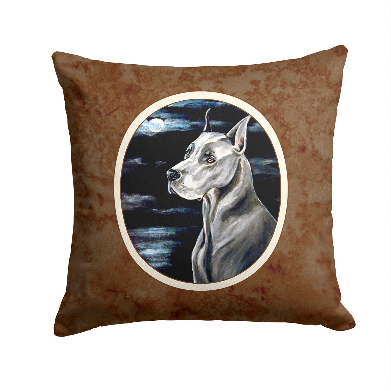 Great Dane Moonlight Decorative Throw Pillow 14x14 Indoor Outdoor Accent Cushion, Fabric Cover with Insert for Sofa, Bed, Porch & Living Room