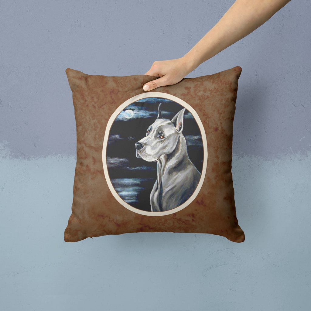 Great Dane Moonlight Decorative Throw Pillow 14x14 Indoor Outdoor Accent Cushion, Fabric Cover with Insert for Sofa, Bed, Porch & Living Room