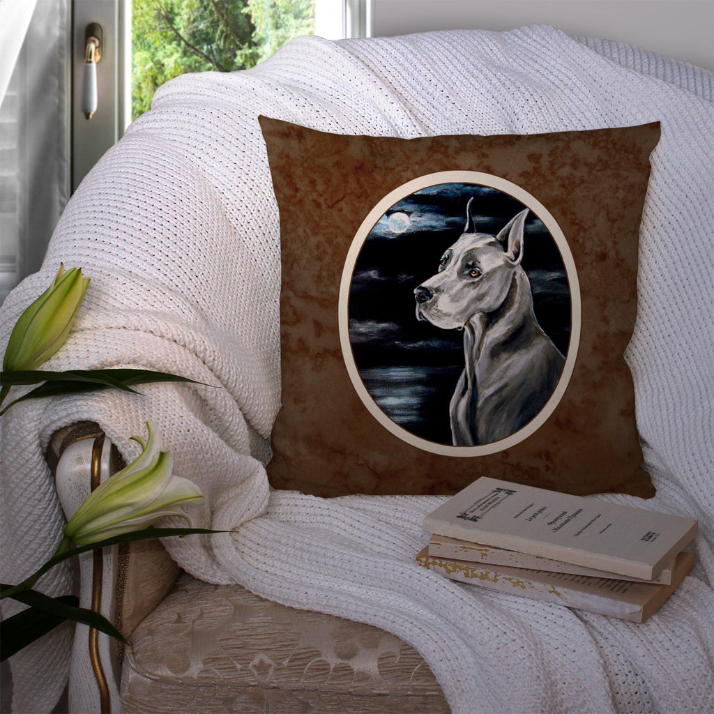 Great Dane Moonlight Decorative Throw Pillow 14x14 Indoor Outdoor Accent Cushion, Fabric Cover with Insert for Sofa, Bed, Porch & Living Room