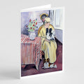 Lady with her Papillon Greeting Cards Pack of 8 Blank Cards with Envelopes Whimsical A7 Size 5x7