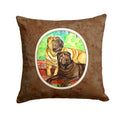 Shar Pei Fawn and Chocolate Decorative Throw Pillow 14x14 Indoor Outdoor Accent Cushion, Fabric Cover with Insert for Sofa, Bed, Porch & Living Room