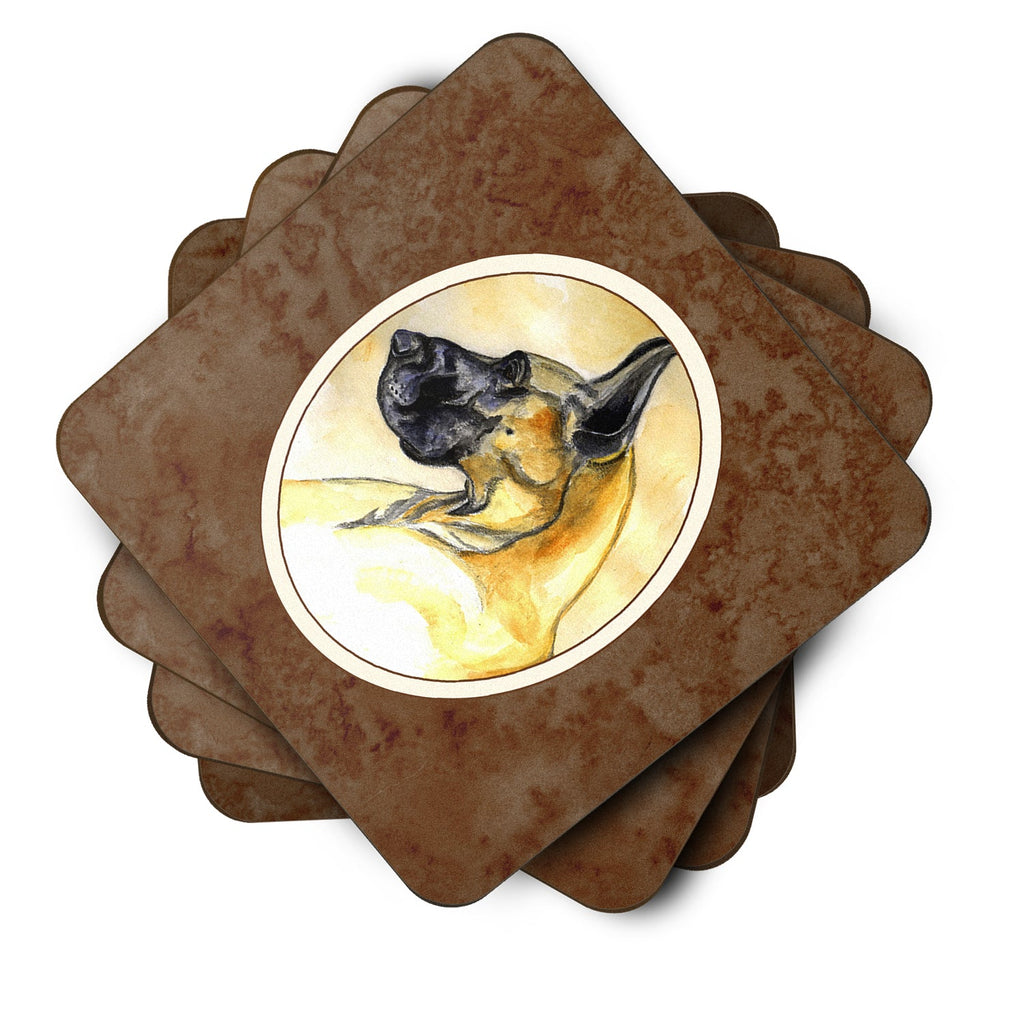 Fawn Great Dane Foam Coasters Set of 4 Cup Coasters for Indoor Outdoor, Tabletop Protection, Anti Slip, Mouse pad Material
