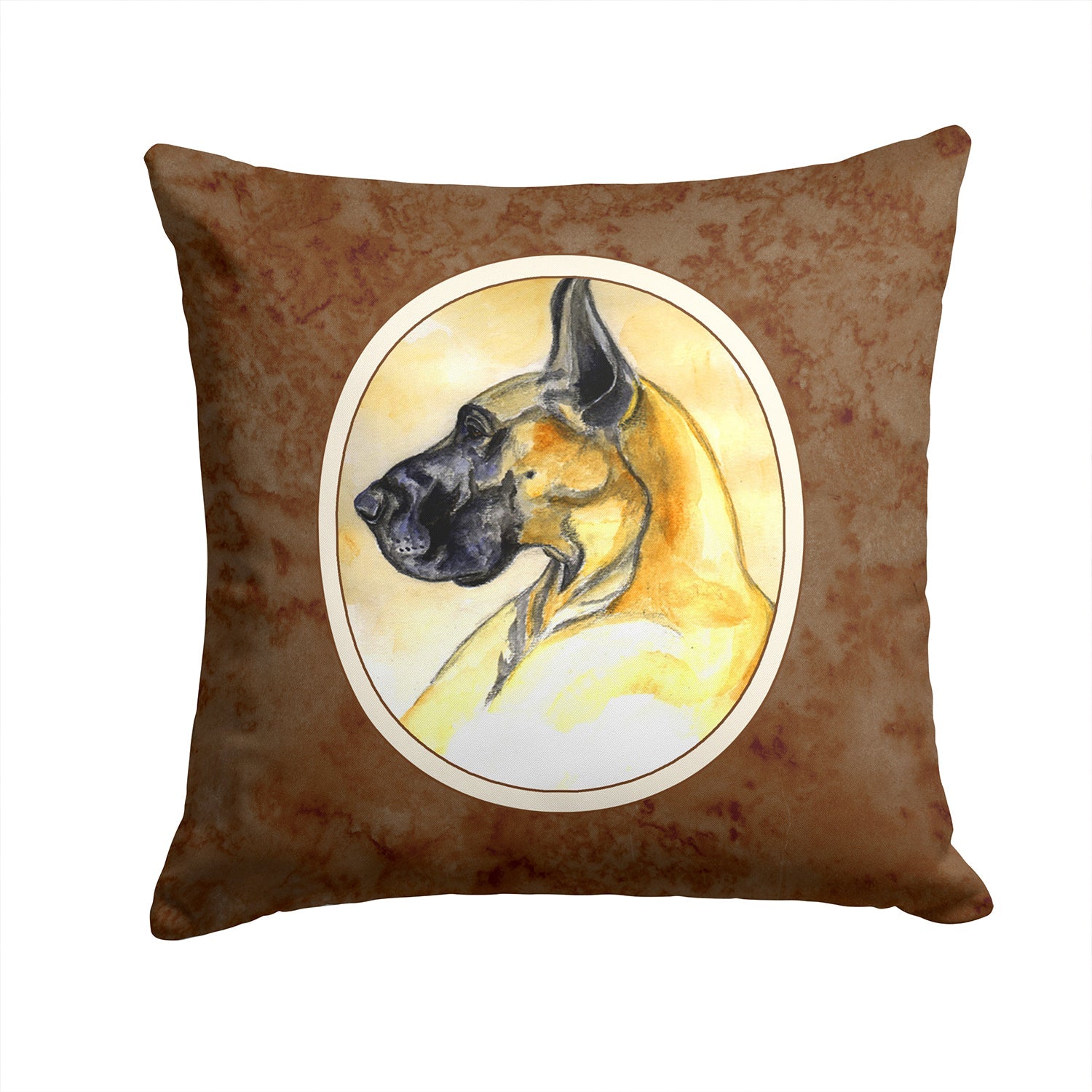 Fawn Great Dane Decorative Throw Pillow 14x14 Indoor Outdoor Accent Cushion, Fabric Cover with Insert for Sofa, Bed, Porch & Living Room