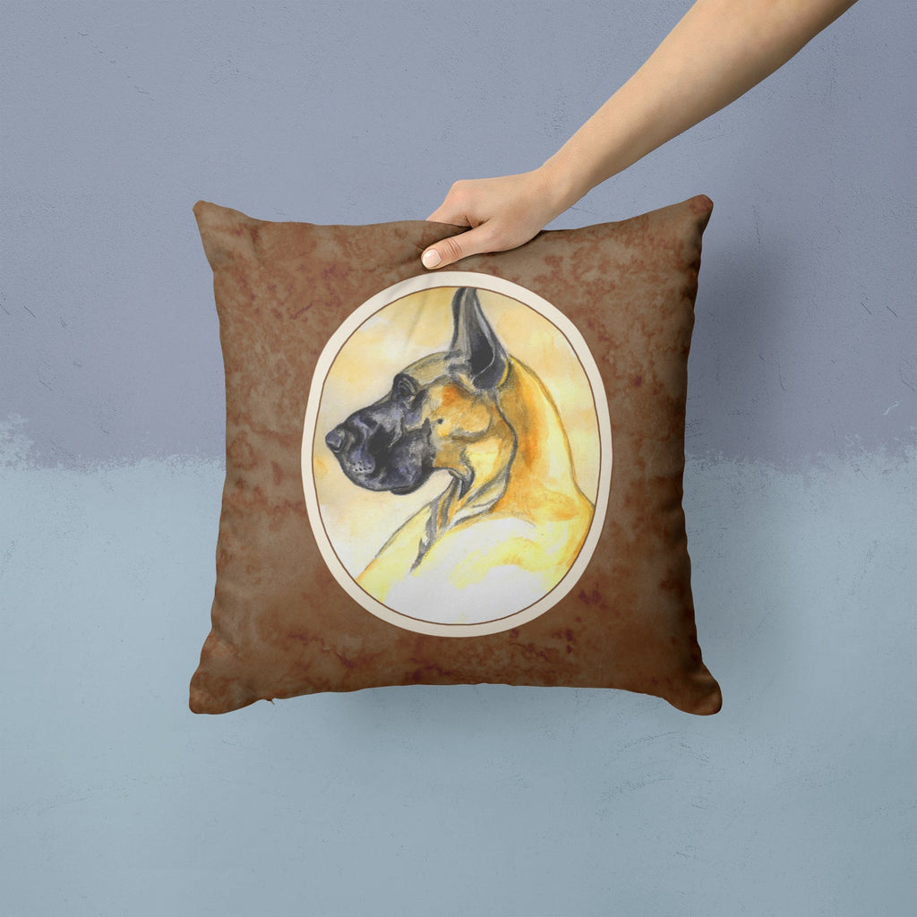 Fawn Great Dane Decorative Throw Pillow 14x14 Indoor Outdoor Accent Cushion, Fabric Cover with Insert for Sofa, Bed, Porch & Living Room