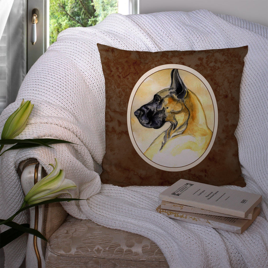 Fawn Great Dane Decorative Throw Pillow 14x14 Indoor Outdoor Accent Cushion, Fabric Cover with Insert for Sofa, Bed, Porch & Living Room