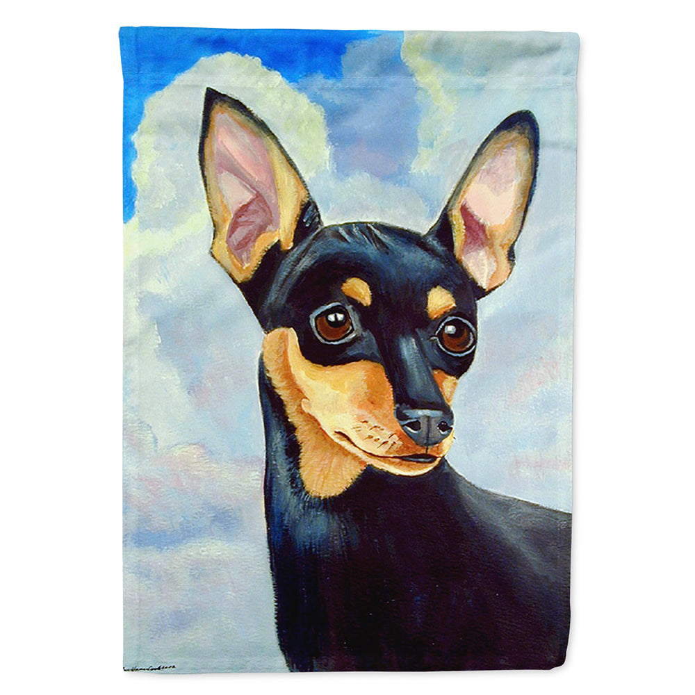 Min Pin Black and Tan House Flag 28x40 Porch Sleeve Pole Decorative Outside Yard Banner Artwork Wall Hanging, Polyester