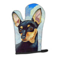 Min Pin Black and Tan Oven Mitt Heat Resistant Thick Oven Mitt for Hot Pans and Oven, Kitchen Mitt Protect Hands, Cooking Baking Glove