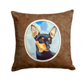 Min Pin Black and Tan Decorative Throw Pillow 14x14 Indoor Outdoor Accent Cushion, Fabric Cover with Insert for Sofa, Bed, Porch & Living Room