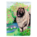 Keeshond House Flag 28x40 Porch Sleeve Pole Decorative Outside Yard Banner Artwork Wall Hanging, Polyester