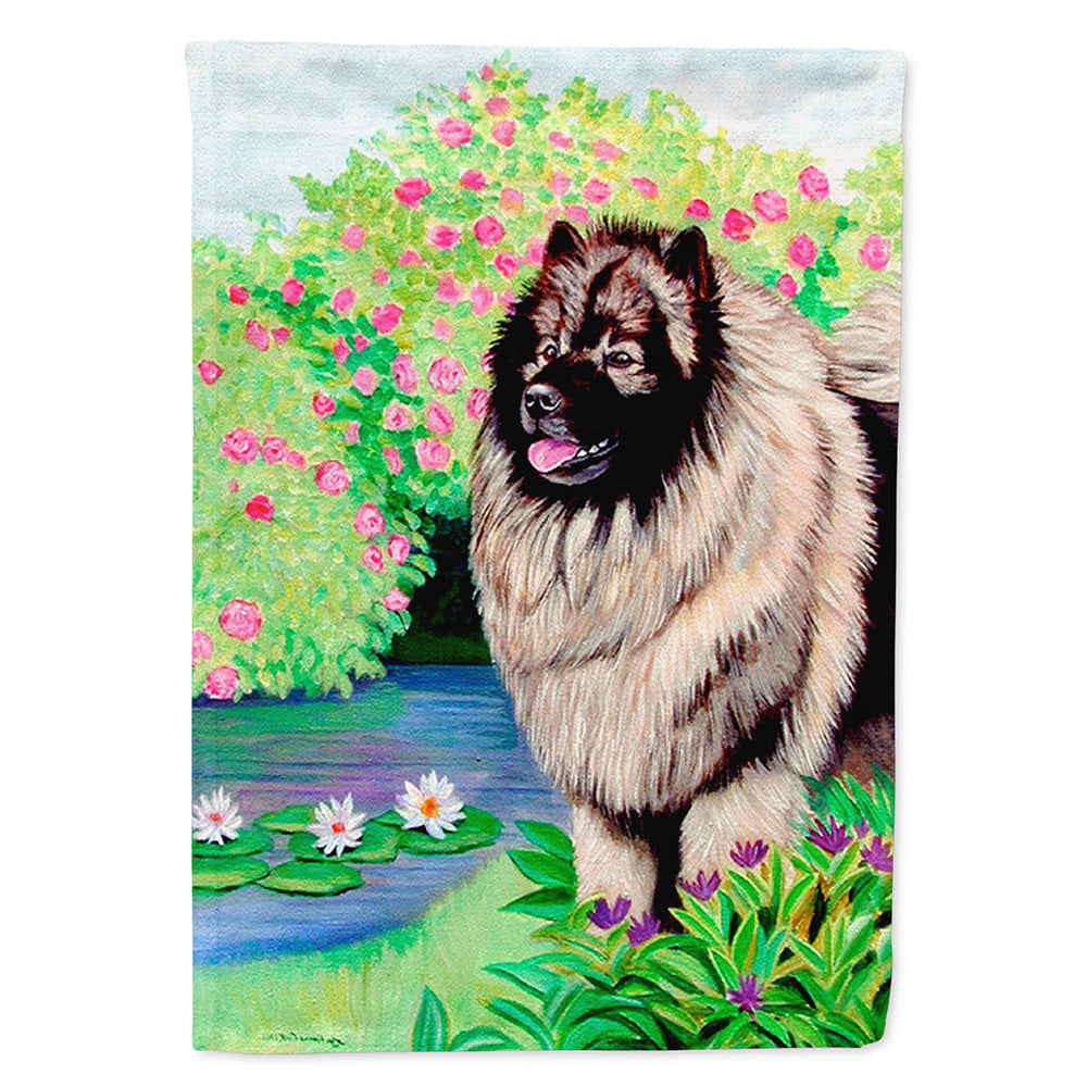 Keeshond House Flag 28x40 Porch Sleeve Pole Decorative Outside Yard Banner Artwork Wall Hanging, Polyester