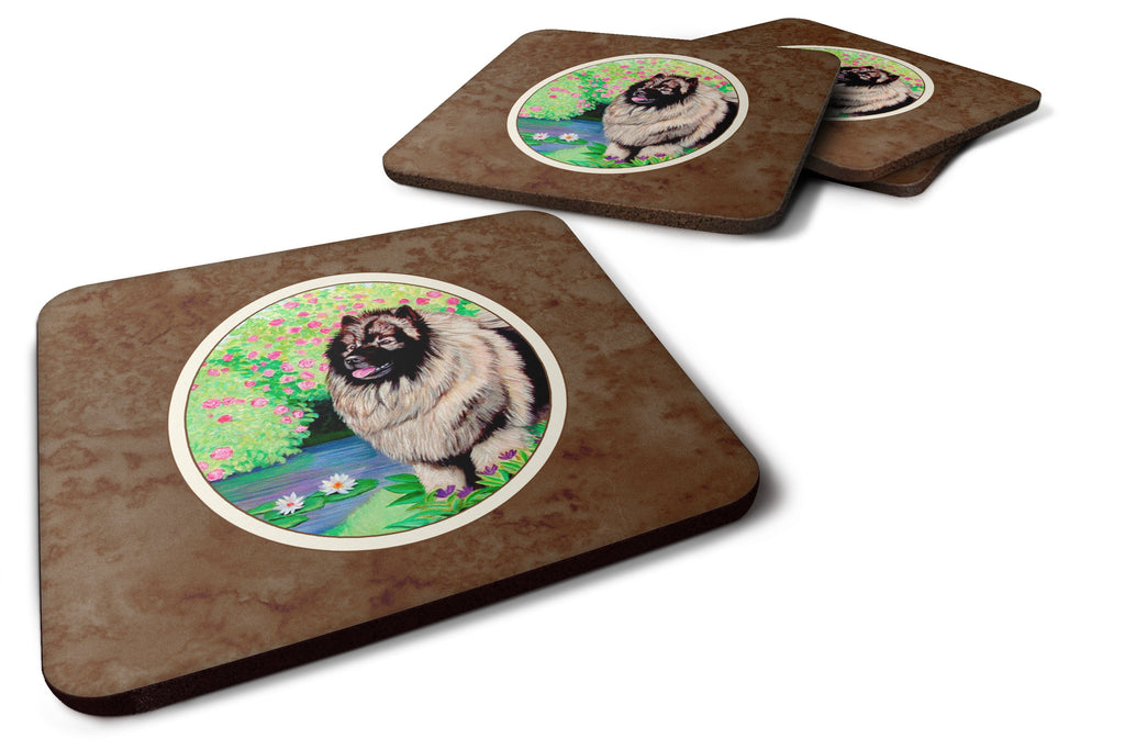 Keeshond Foam Coasters Set of 4 Cup Coasters for Indoor Outdoor, Tabletop Protection, Anti Slip, Mouse pad Material