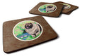 Keeshond Foam Coasters Set of 4 Cup Coasters for Indoor Outdoor, Tabletop Protection, Anti Slip, Mouse pad Material