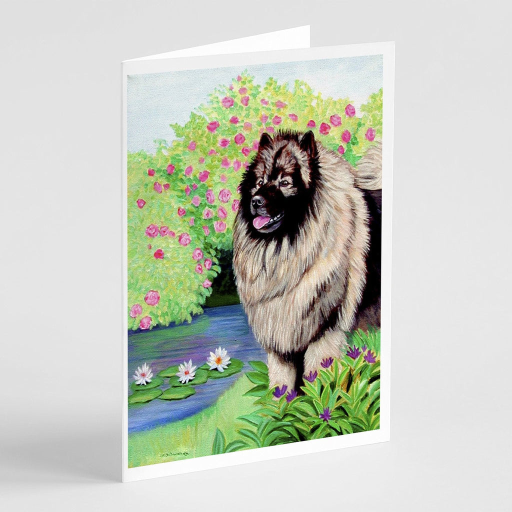 Keeshond Greeting Cards Pack of 8 Blank Cards with Envelopes Whimsical A7 Size 5x7