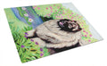 Keeshond Cutting Board Tempered Glass Kitchen Cutting Surface, Heat Resistant Chopping, Non-Slip Feet, Food Prep & Serving