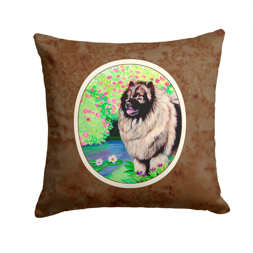 Keeshond Decorative Throw Pillow 14x14 Indoor Outdoor Accent Cushion, Fabric Cover with Insert for Sofa, Bed, Porch & Living Room
