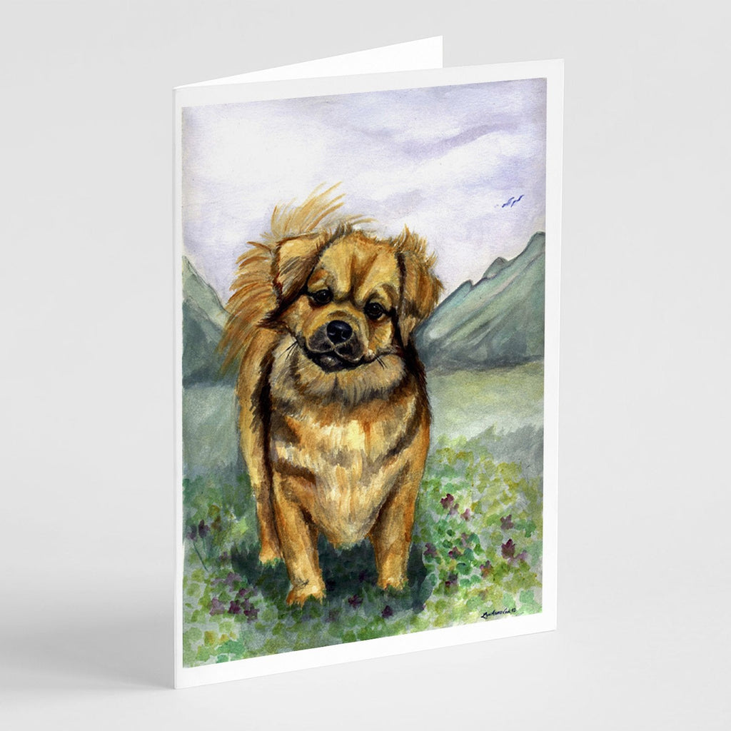 Tibetan Spaniel Greeting Cards Pack of 8 Blank Cards with Envelopes Whimsical A7 Size 5x7