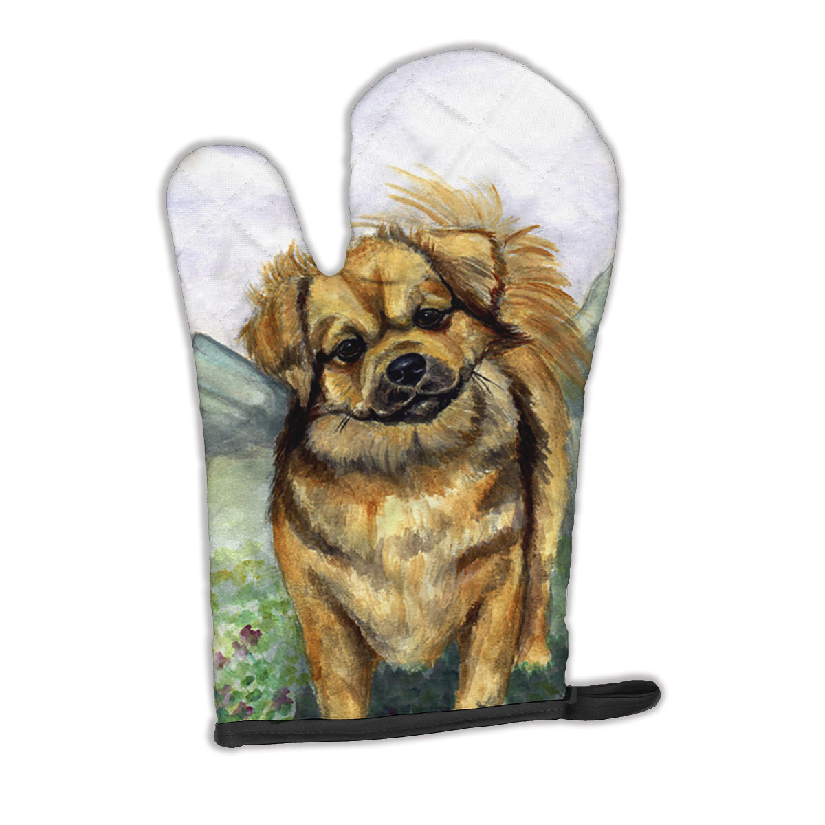 Tibetan Spaniel Oven Mitt Heat Resistant Thick Oven Mitt for Hot Pans and Oven, Kitchen Mitt Protect Hands, Cooking Baking Glove