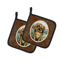 Tibetan Spaniel Pot Holder Set of 2 Heat Resistant Quilted Hot Pads 7.5 x 7.5 Inch, Insulated Kitchen Trivets for Cooking & Baking