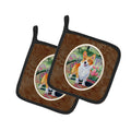 Pembroke Corgi Springtime Pot Holder Set of 2 Heat Resistant Quilted Hot Pads 7.5 x 7.5 Inch, Insulated Kitchen Trivets for Cooking & Baking
