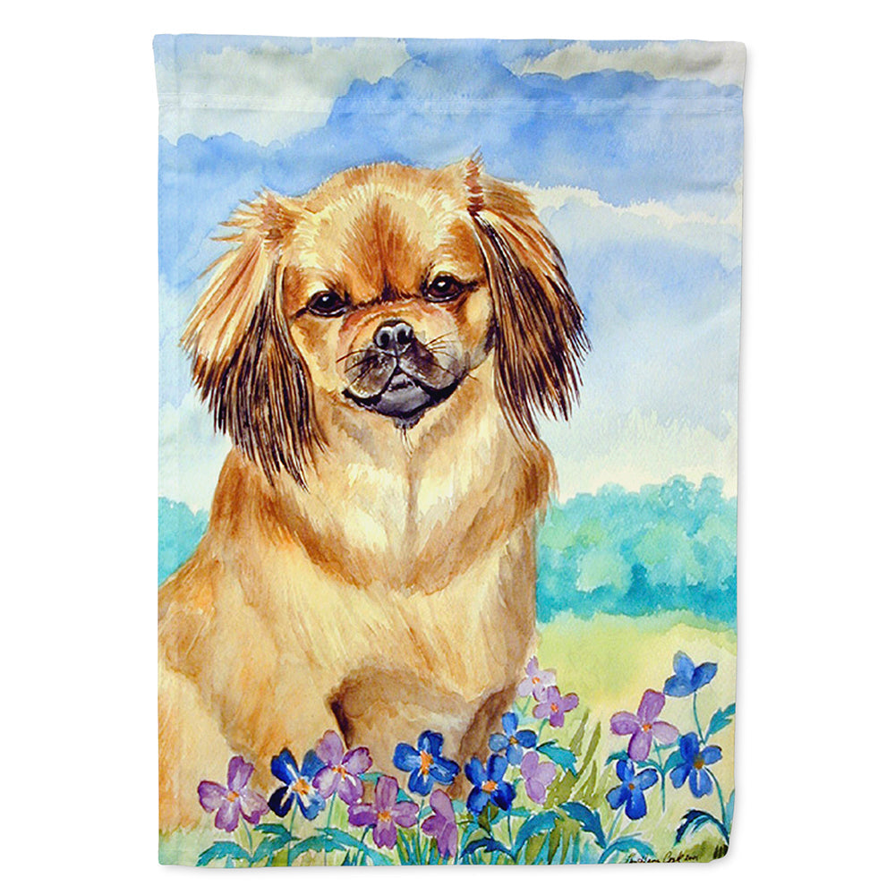 Tibetan Spaniel House Flag 28x40 Porch Sleeve Pole Decorative Outside Yard Banner Artwork Wall Hanging, Polyester