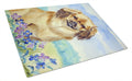 Tibetan Spaniel Cutting Board Tempered Glass Kitchen Cutting Surface, Heat Resistant Chopping, Non-Slip Feet, Food Prep & Serving