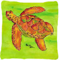 Turtle Decorative Throw Pillow 14x14 Indoor Outdoor Accent Cushion, Fabric Cover with Insert for Sofa, Bed, Porch & Living Room