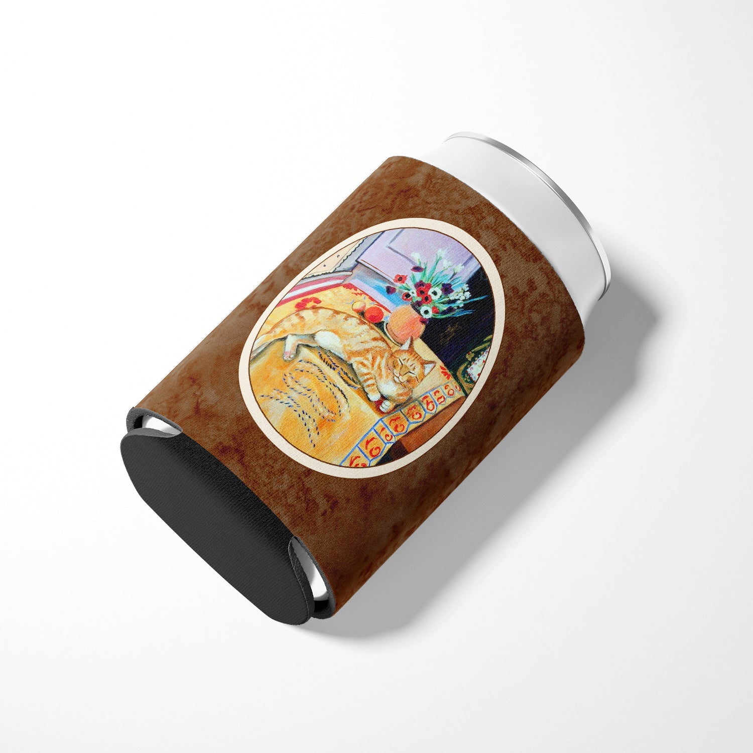 Cat Can or Bottle Hugger Cooler Sleeve for Standard 12 oz Cans, Insulated Foam Beer & Soda Can Hugger Reusable