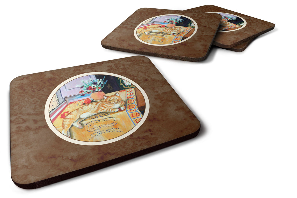 Cat Foam Coasters Set of 4 Cup Coasters for Indoor Outdoor, Tabletop Protection, Anti Slip, Mouse pad Material