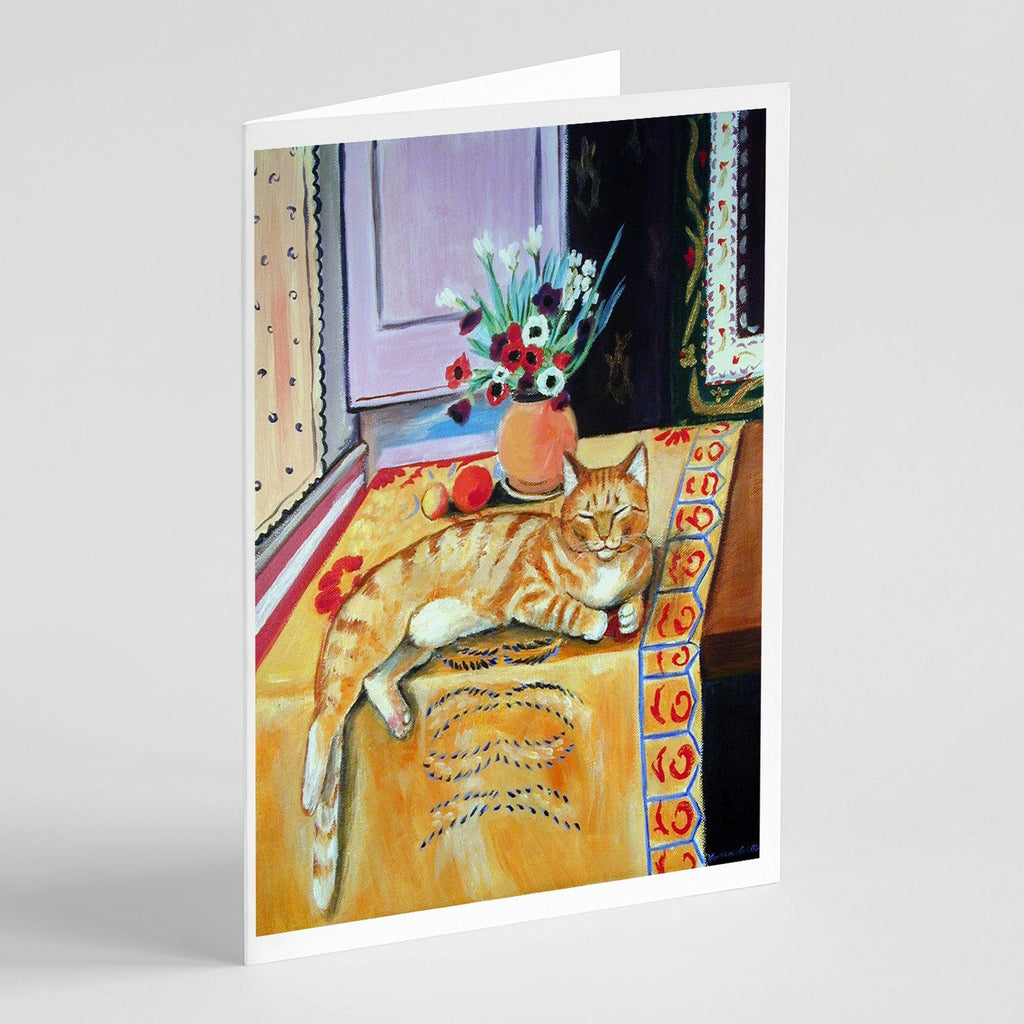 Cat Greeting Cards Pack of 8 Blank Cards with Envelopes Whimsical A7 Size 5x7