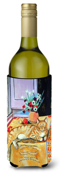 Cat Wine Bottle Hugger Gift Sleeve for Standard 750 ml Bottles, Insulated Reusable Also Fits Mini Shot & Pint Bottles